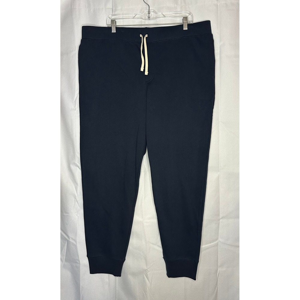 Lands' End Women's XL Sweatpants Navy Blue Cotton Blend Jogger Pull On 40-42